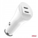 Ładowarka samochodowa do auta samochodu 2x USB-C 40W AMIO-03884