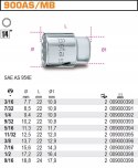 Nasadka 1/4" 12-kątna 3/16", 900AS/MB Beta