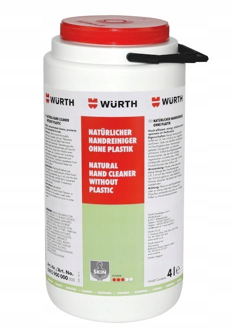 Pasta czyszcząca BHP Naturalny Środek do mycia rąk Wurth 0893900000 4l Pasta czyszcząca BHP Naturalny Środek do mycia rąk Wurth 0893900000 4l