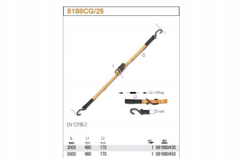 PAS MOCUJĄCY Z 2 HAKAMI 5M 375KG BETA PAS MOCUJĄCY Z 2 HAKAMI 5M 375KG BETA