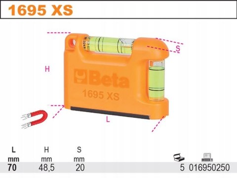 Poziomica kieszonkowa Beta 1695 XS Poziomica kieszonkowa Beta 1695 XS
