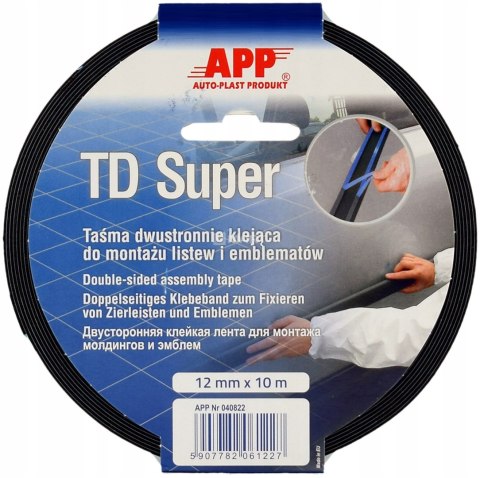Taśma dwustronnie klejąca 12mm x 10m APP TD Super