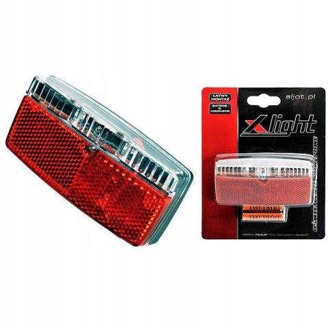 LAMPA ROWEROWA NA BAGAŻNIK X-LIGHT XC-120 2xSUPER LED + 2xAAA BATERIE