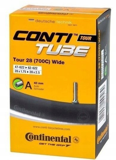 DĘTKA CONTINENTAL Tour 28 (700C) Wide 28X1,75-2,5 (47/62-622) AV 40MM DĘTKA CONTINENTAL Tour 28 (700C) Wide 28X1,75-2,5 (47/62-622) AV 40MM