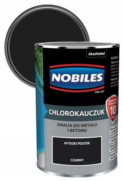 Emalia chlorokauczukowa Nobiles Czarny 0,9 l Emalia chlorokauczukowa Nobiles Czarny 0,9 l
