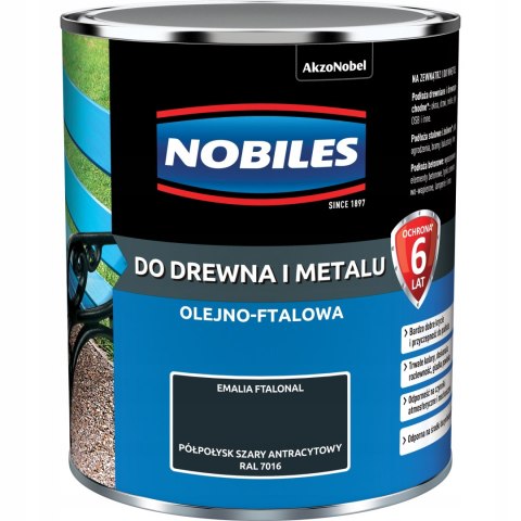 Farba olejna do drewna i metalu Nobiles 0,7 l szary antracytowy