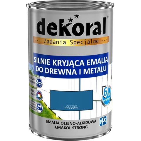 Emalia alkidowa do drewna i metalu Dekoral 299013 lazurowa 0,8 l