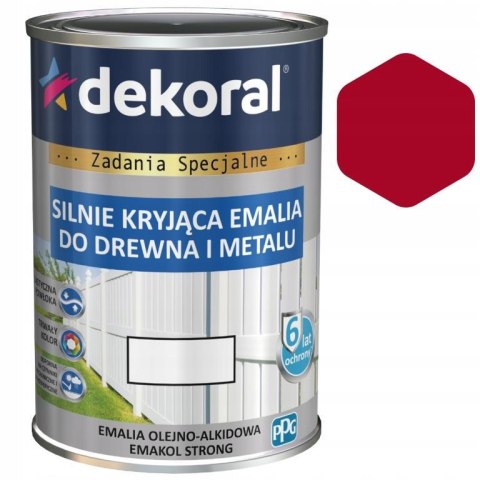 Farba olejno-ftalowa do drewna Dekoral 0,9 l Czerwony Karminowy Matowy mat Farba olejno-ftalowa do drewna Dekoral 0,9 l Czerwony Karminowy Matowy mat