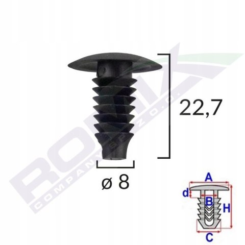Spinka tapicerska kołek Romix A12301 1szt Spinka tapicerska kołek Romix A12301 1szt