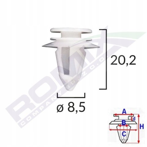 Spinka tapicerska kołek Romix B23171 1szt Spinka tapicerska kołek Romix B23171 1szt