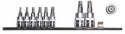 Jonnesway Zestaw nasadek Torx z otworem 1/4 3/8 T10T50 9szt. (S08H23TS9S)