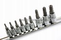 Jonnesway Zestaw nasadek Torx z otworem 1/4 3/8 T10T50 9szt. (S08H23TS9S)