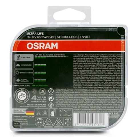 OSRAM H4 ULTRA LIFE H4 60 W 64193ULT 2 szt. OSRAM H4 ULTRA LIFE H4 60 W 64193ULT 2 szt.
