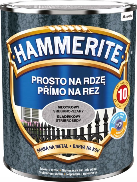 HAMMERITE FARBA NA RDZĘ MŁOTKOWY SREBRNO-SZARY 0,7L HAMMERITE FARBA NA RDZĘ MŁOTKOWY SREBRNO-SZARY 0,7L
