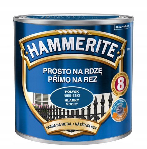 HAMMERITE FARBA NA RDZĘ NIEBIESKI POŁYSK 0,7L HAMMERITE FARBA NA RDZĘ NIEBIESKI POŁYSK 0,7L