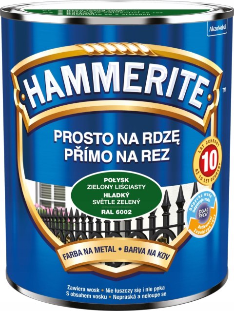 HAMMERITE FARBA NA RDZĘ ZIELONY LIŚCIASTY POŁYSK 0,7L HAMMERITE FARBA NA RDZĘ ZIELONY LIŚCIASTY POŁYSK 0,7L
