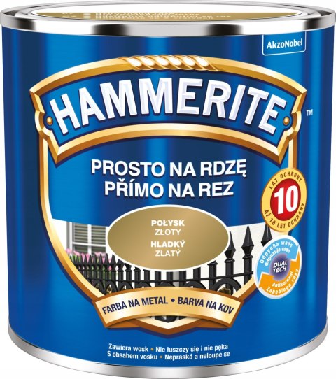 HAMMERITE FARBA NA RDZĘ ZŁOTY POŁYSK 0,25L