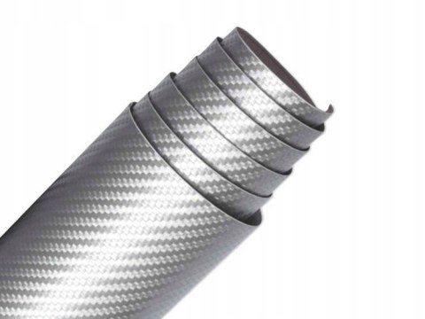 FOLIA 3D SREBRNY CARBON SATYNOWY 50 x 98 cm Avisa