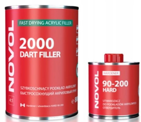 NOVOL Dart Filler Podkład akrylowy z utwardzaczem biały 1L
