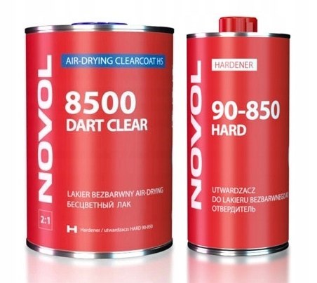 Novol Dart Clear 8500 Lakier bezbarwny 1L + utwardzacz Novol Dart Clear 8500 Lakier bezbarwny 1L + utwardzacz