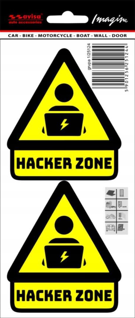 NAKLEJKA NALEPKA HACKER ZONE 2 szt. Avisa NAKLEJKA NALEPKA HACKER ZONE 2 szt. Avisa