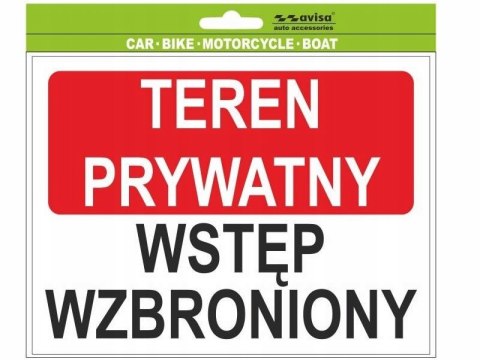 Naklejka Nalepka TEREN PRYWATNY WSTĘP WZBRONIONY
