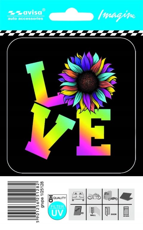 Naklejka UV Tęczowe LOVE Avisa