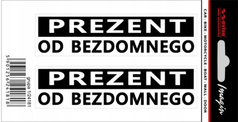 Naklejka na samochód PREZENT od BEZDOMNEGO Avisa Naklejka na samochód PREZENT od BEZDOMNEGO Avisa