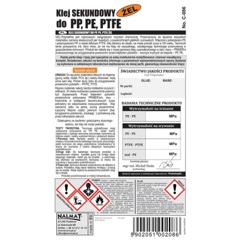 Żel / Klej do PP PE PTFE Technicqll C-086 Żel / Klej do PP PE PTFE Technicqll C-086